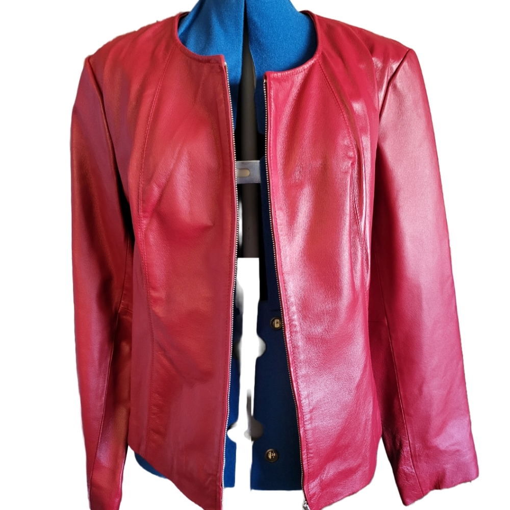 Newport News Red Leather Jacket